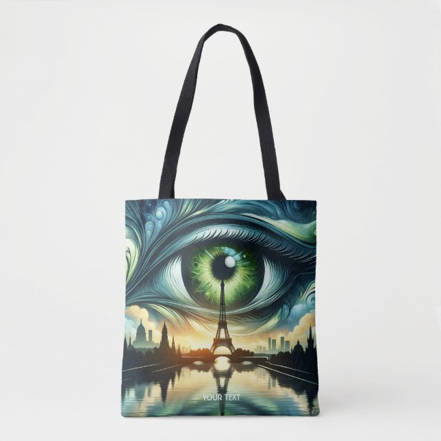 Fantasy Niedlich Green Eyes Paris Tasche (Vorderseite)