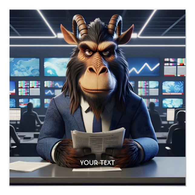 Fantasy Niedlich Grumpy Old Gnu Poster (Vorderseite)