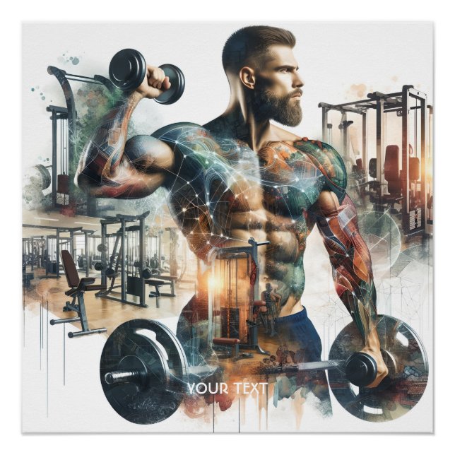 Fantasy Niedlich Gym Athlete Weight Poster (Vorderseite)