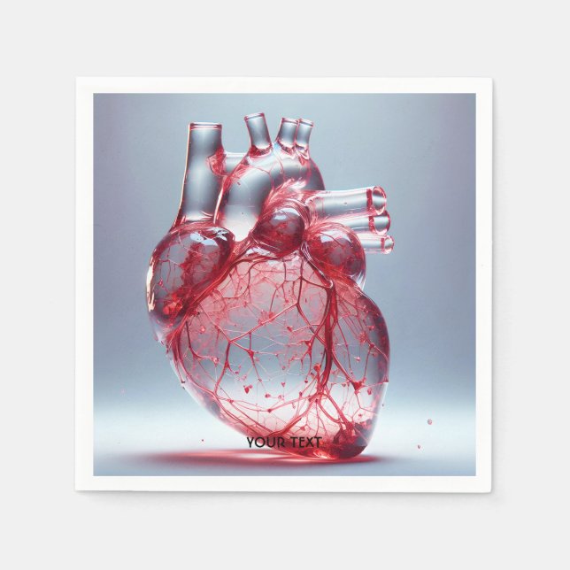 Fantasy Niedlich Heart Red Glass Serviette (Vorderseite)