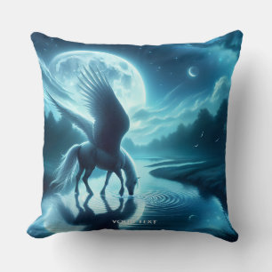 Fantasy Niedlich Horse Wings Moon Kissen