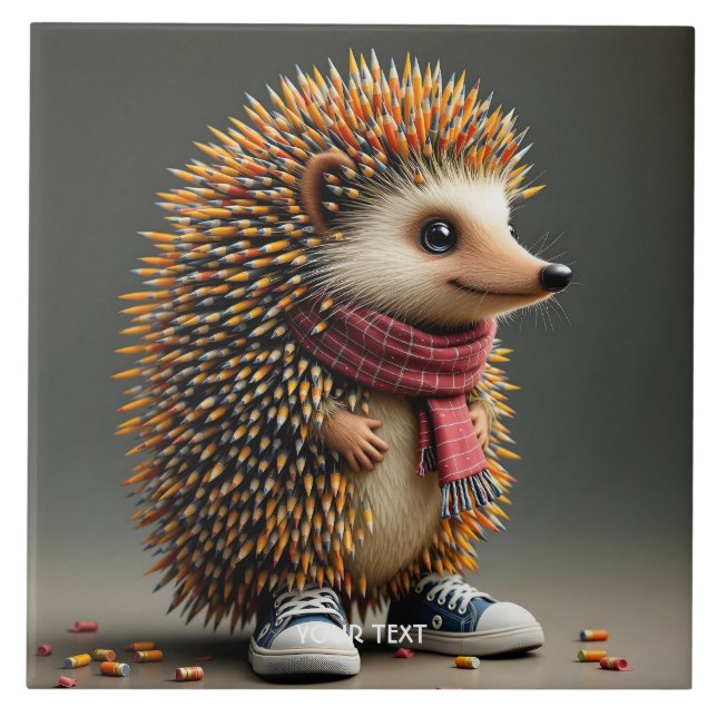 Fantasy Niedlich Igel Sharp Needles Fliese (Vorderseite)