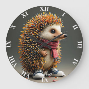 Fantasy Niedlich Igel Sharp Needles Große Wanduhr