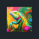 Fantasy Niedlich Iguana Art Deco Stil Leinwanddruck<br><div class="desc">Fantasy Niedlich Iguana Art Deco Stil. Perfekt als Geburtstagsgeschenk oder für jedes Party</div>