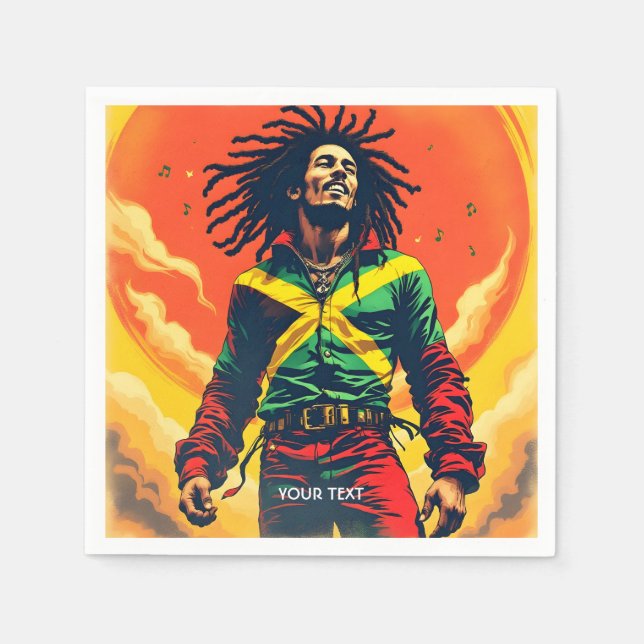 Fantasy Niedlich Jamaica Flag Sun Serviette (Vorderseite)