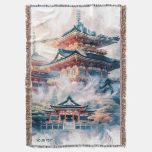Fantasy Niedlich Japanischer Tempel Wasserfarbe Decke