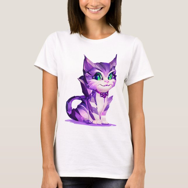 Fantasy Niedlich Kawaii baby Cheshire cat kitten T-Shirt (Vorderseite)