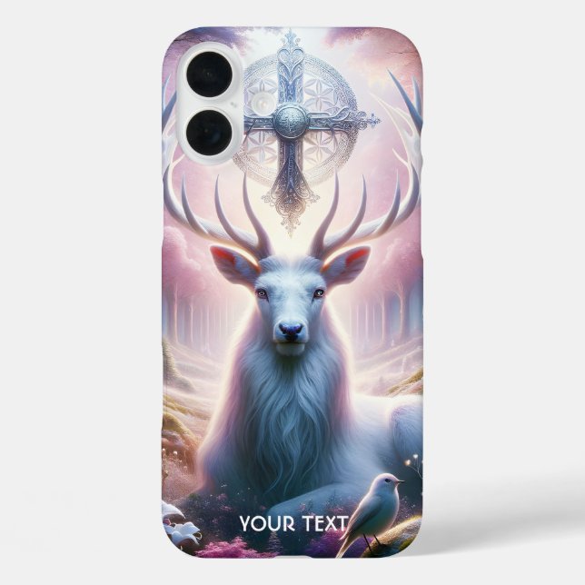 Fantasy Niedlich King Deer Blume iPhone 16 Plus Hülle (Rückseite)