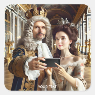 Fantasy Niedlich King Liebe Selfie Quadratischer Aufkleber