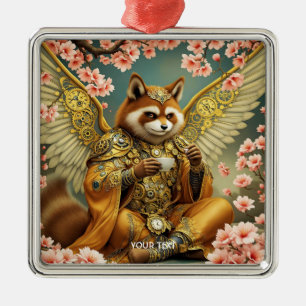 Fantasy Niedlich King Tanuki Tea Ornament Aus Metall