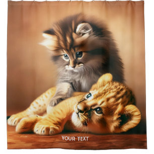 Fantasy Niedlich Kitchen spielen mit Tiger Duschvorhang