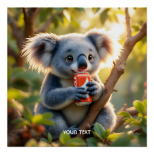 Fantasy Niedlich Koala Drinks Tree Poster