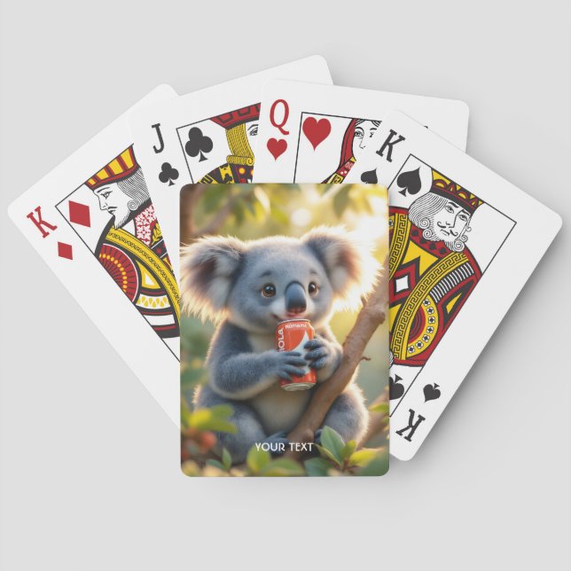 Fantasy Niedlich Koala Drinks Tree Spielkarten (Rückseite)