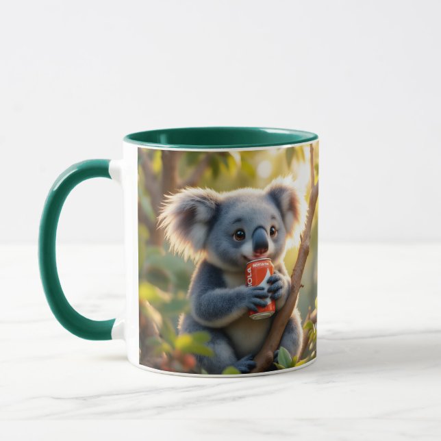 Fantasy Niedlich Koala Drinks Tree Tasse (Links)