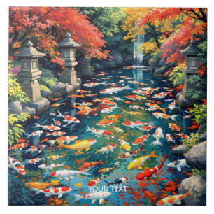 Fantasy Niedlich Koi Fish Pond Fliese