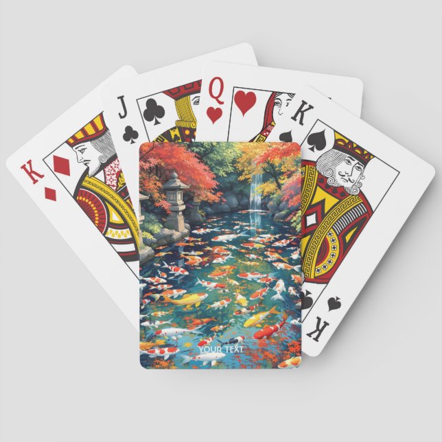 Fantasy Niedlich Koi Fish Pond Spielkarten (Rückseite)