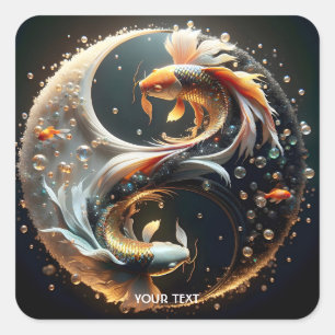 Fantasy Niedlich Koi Yang Quadratischer Aufkleber