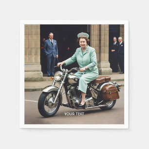 Fantasy Niedlich Lady Riding Motorrad Serviette
