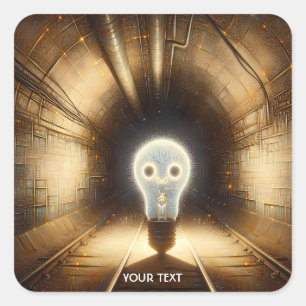 Fantasy Niedlich Lamp Tunnel Light Quadratischer Aufkleber