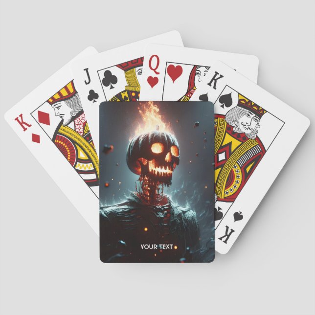 Fantasy Niedlich Lantern Pumpkin Halloween Spielkarten (Rückseite)