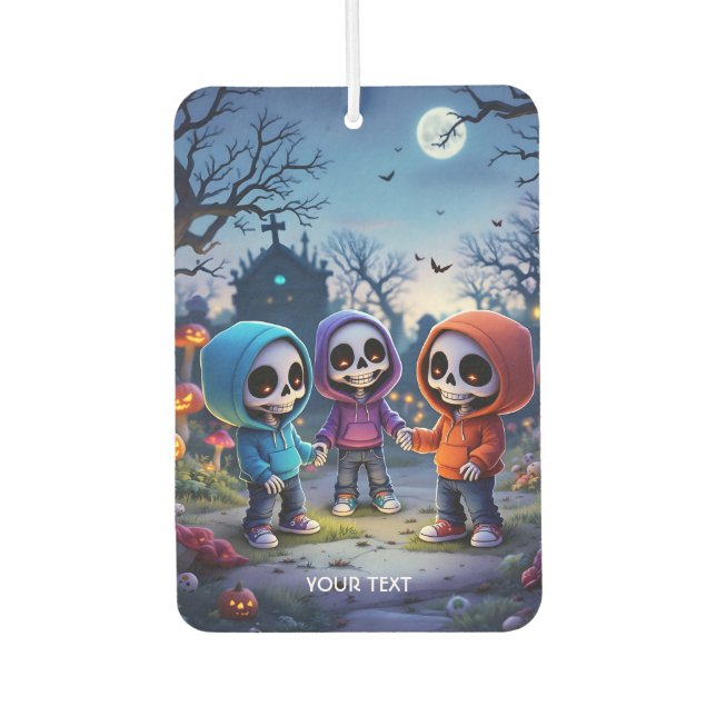 Fantasy Niedlich Laughing Chibi Skeletts Autolufterfrischer (Vorderseite)