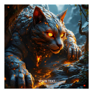 Fantasy Niedlich Lava Fire Tiger Poster