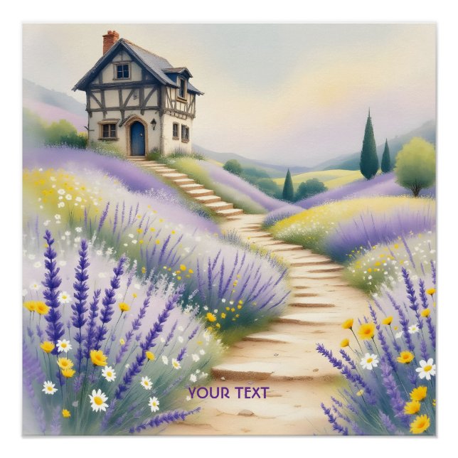 Fantasy Niedlich Lavender House Blume Poster (Vorderseite)