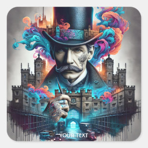 Fantasy Niedlich Legendary Detection London Quadratischer Aufkleber