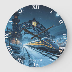 Fantasy Niedlich Letzte Nacht Zug Große Wanduhr