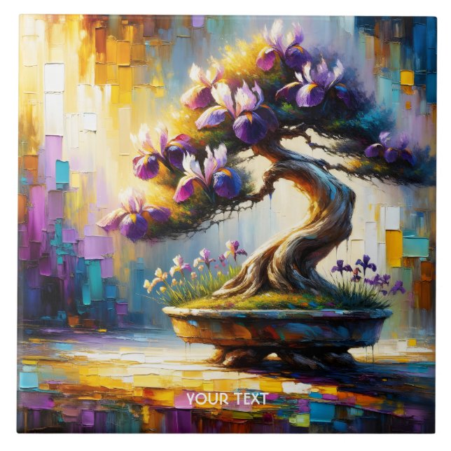 Fantasy Niedlich Lila Mini Tree Fliese (Vorderseite)