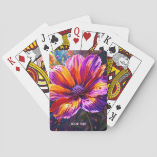 Fantasy Niedlich Lila Orange Blume Spielkarten