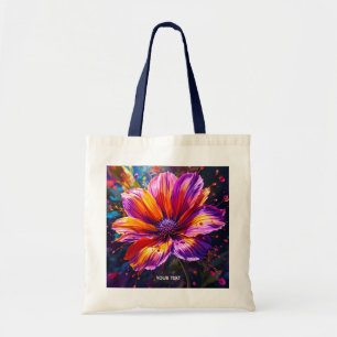 Fantasy Niedlich Lila Orange Blume Tragetasche