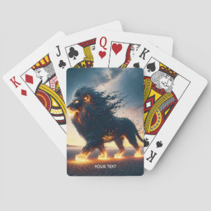 Fantasy Niedlich Lion Wüstenfeuer Spielkarten