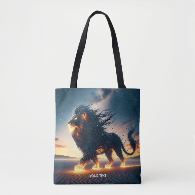 Fantasy Niedlich Lion Wüstenfeuer Tasche (Vorderseite)