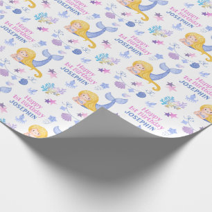 Fantasy Niedlich Little Mermaid Kindergeburtstag Geschenkpapier