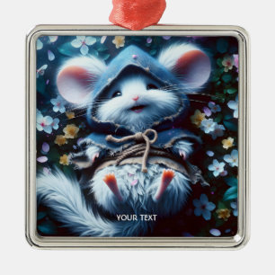 Fantasy Niedlich Little Mouse Blume Ornament Aus Metall