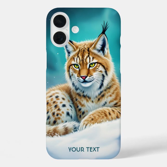 Fantasy Niedlich Lynx Cub Winter iPhone 16 Plus Hülle (Rückseite)