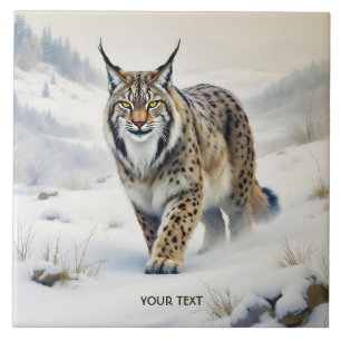 Fantasy Niedlich Lynx Winter Snow Fliese