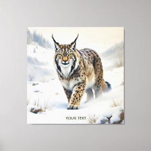 Fantasy Niedlich Lynx Winter Snow Leinwanddruck
