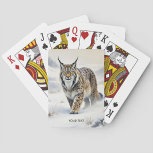 Fantasy Niedlich Lynx Winter Snow Spielkarten
