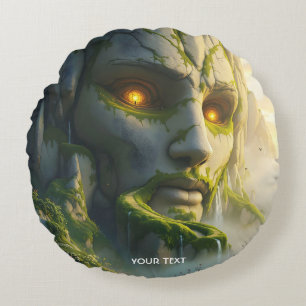 Fantasy Niedlich Man Face Rock Rundes Kissen