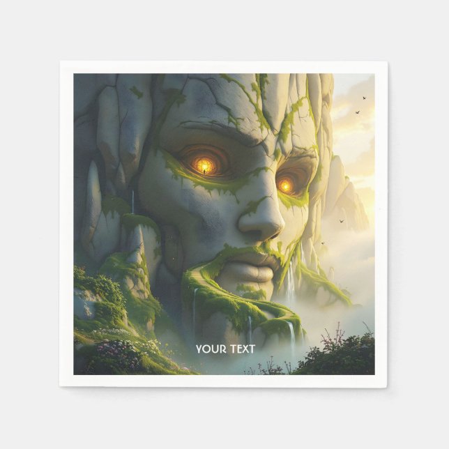 Fantasy Niedlich Man Face Rock Serviette (Vorderseite)