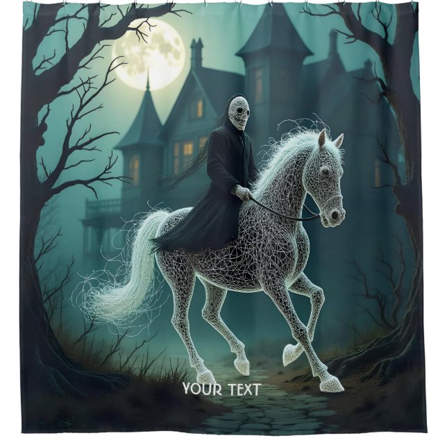 Fantasy Niedlich Man Halloween Pferd Duschvorhang (Vorderseite)