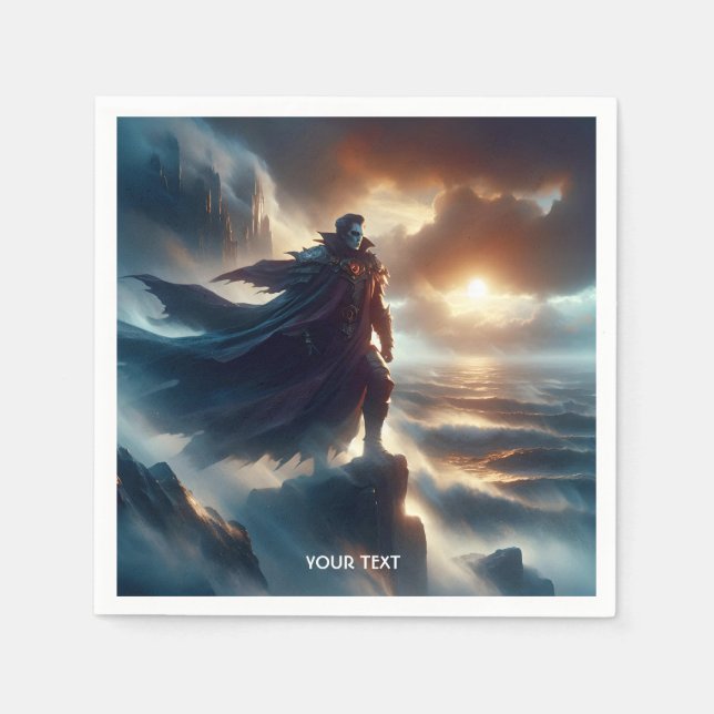Fantasy Niedlich Man Night Sea Serviette (Vorderseite)