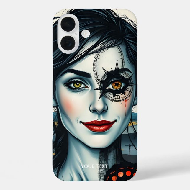 Fantasy Niedlich Mech Girl Sun iPhone 16 Plus Hülle (Rückseite)