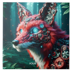 Fantasy Niedlich Mechanic Fox Cyborg Fliese