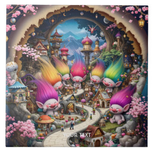 Fantasy Niedlich Mini Troll City Fliese