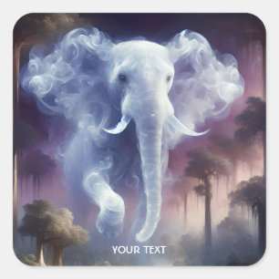 Fantasy Niedlich Mist Elephant Dschungel Quadratischer Aufkleber