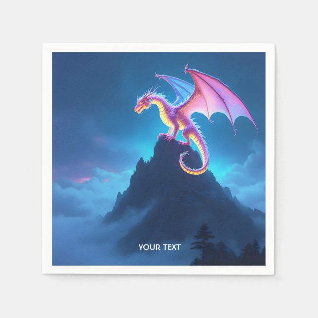Fantasy Niedlich Mist Shrouded Dragon Serviette (Vorderseite)