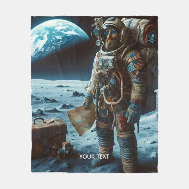 Fantasy Niedlich Moon Astronaut Bags Fleecedecke (Vorderseite)